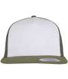 F6006W 6006W Flexfit Contrast Trucker Cap Olive Green / White / Loden colour image
